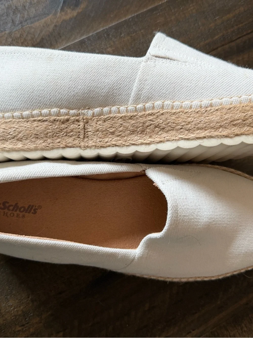 Dr. Scholl's White Canvas Espadrille Slip-Ons